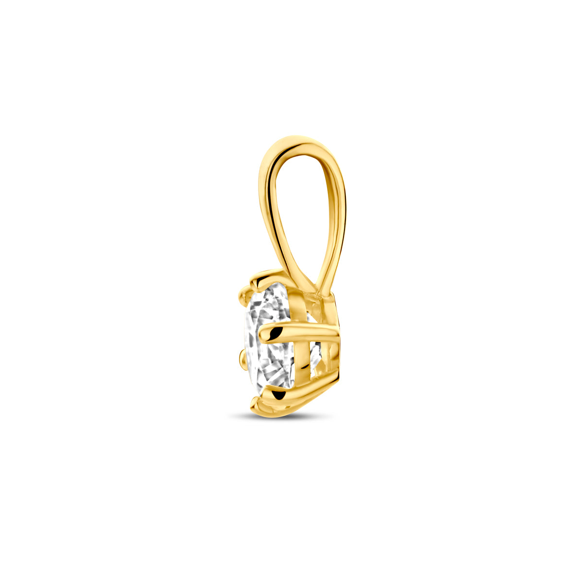 Hanger met solitair zirkonia in goud – 9 mm