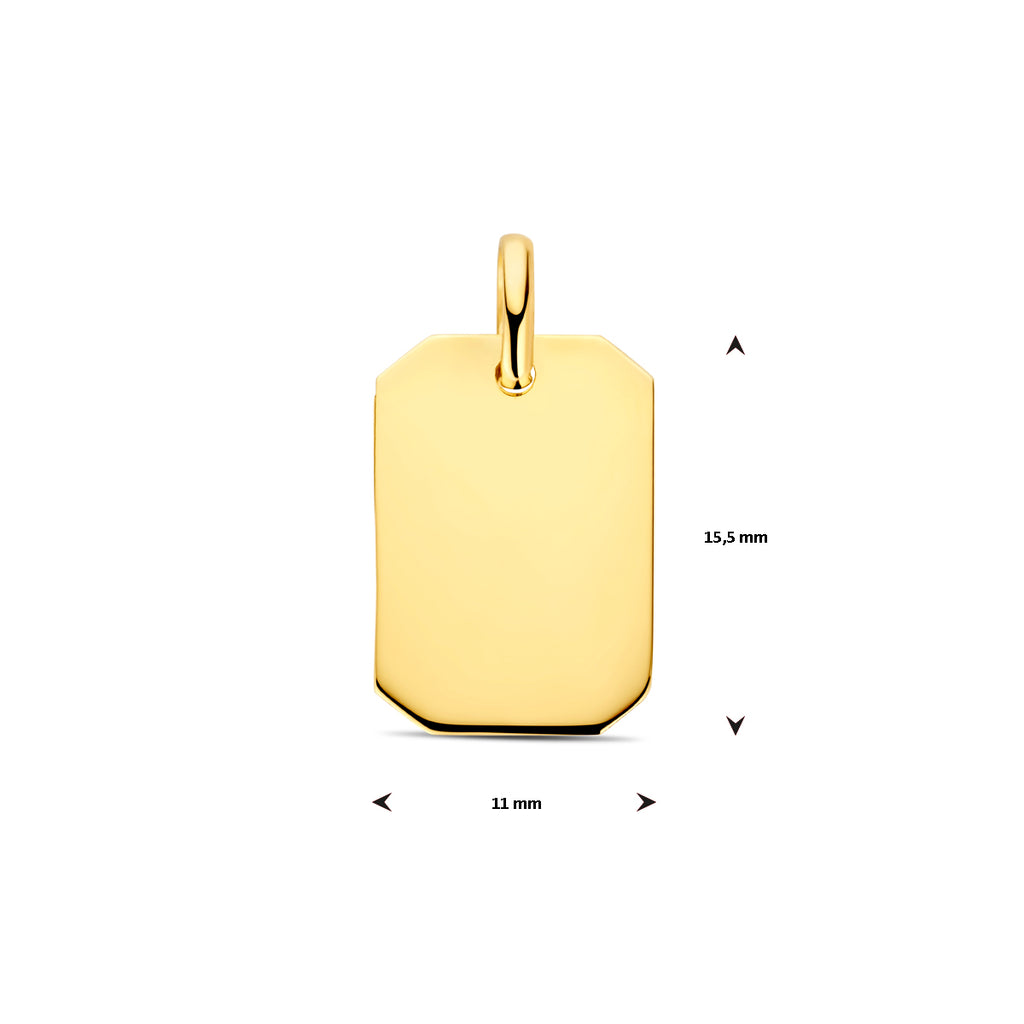 Graveerhanger in goud – 20 mm
