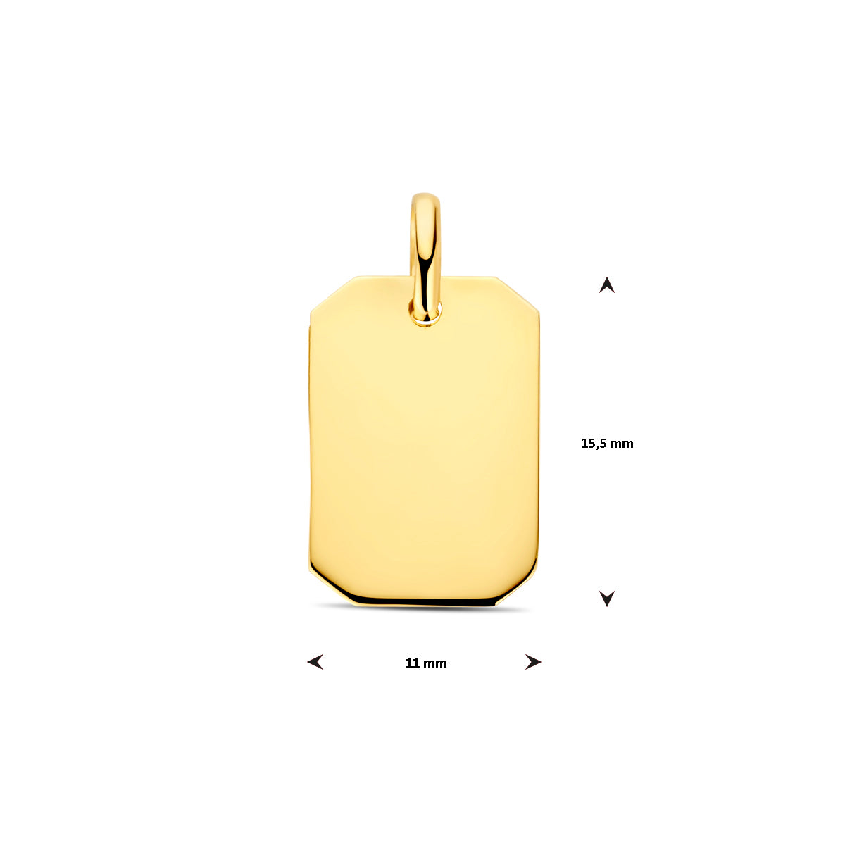 Graveerhanger in goud – 20 mm