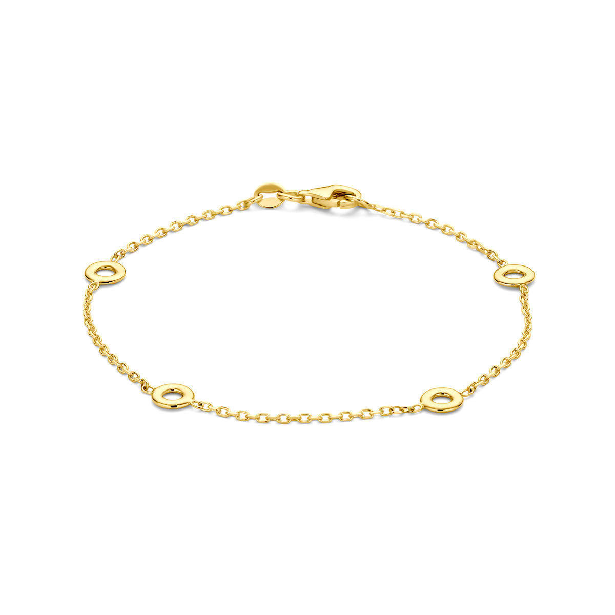 Armband met rondjes in goud – 19 cm