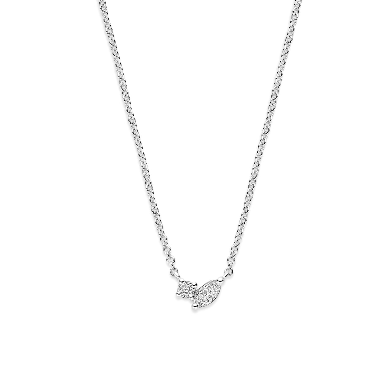 Ketting 0.14 ct diamant H SI in witgoud