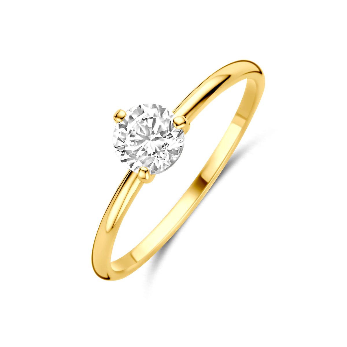 Ring met solitair zirkonia in goud
