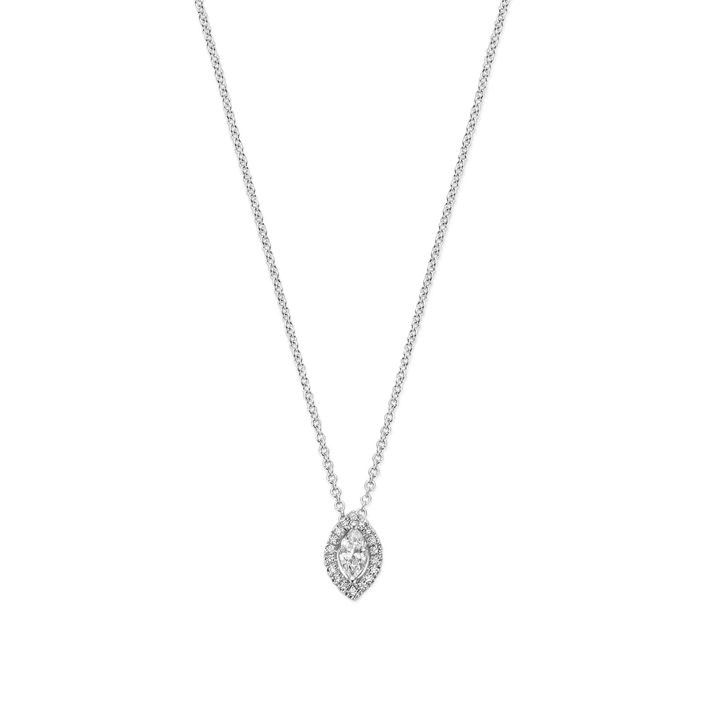 Ketting 0.25 ct diamant H SI in witgoud