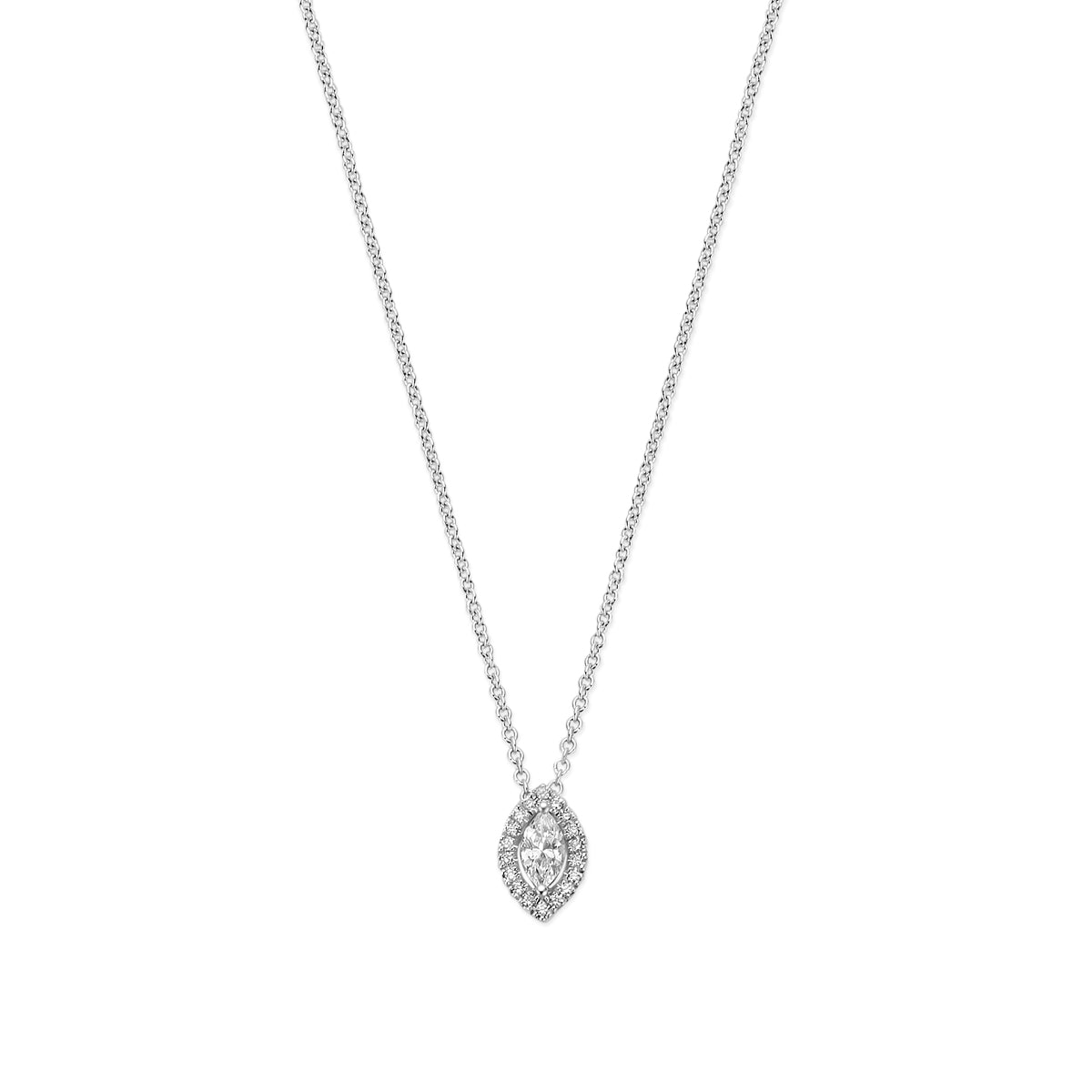 Ketting 0.25 ct diamant H SI in witgoud