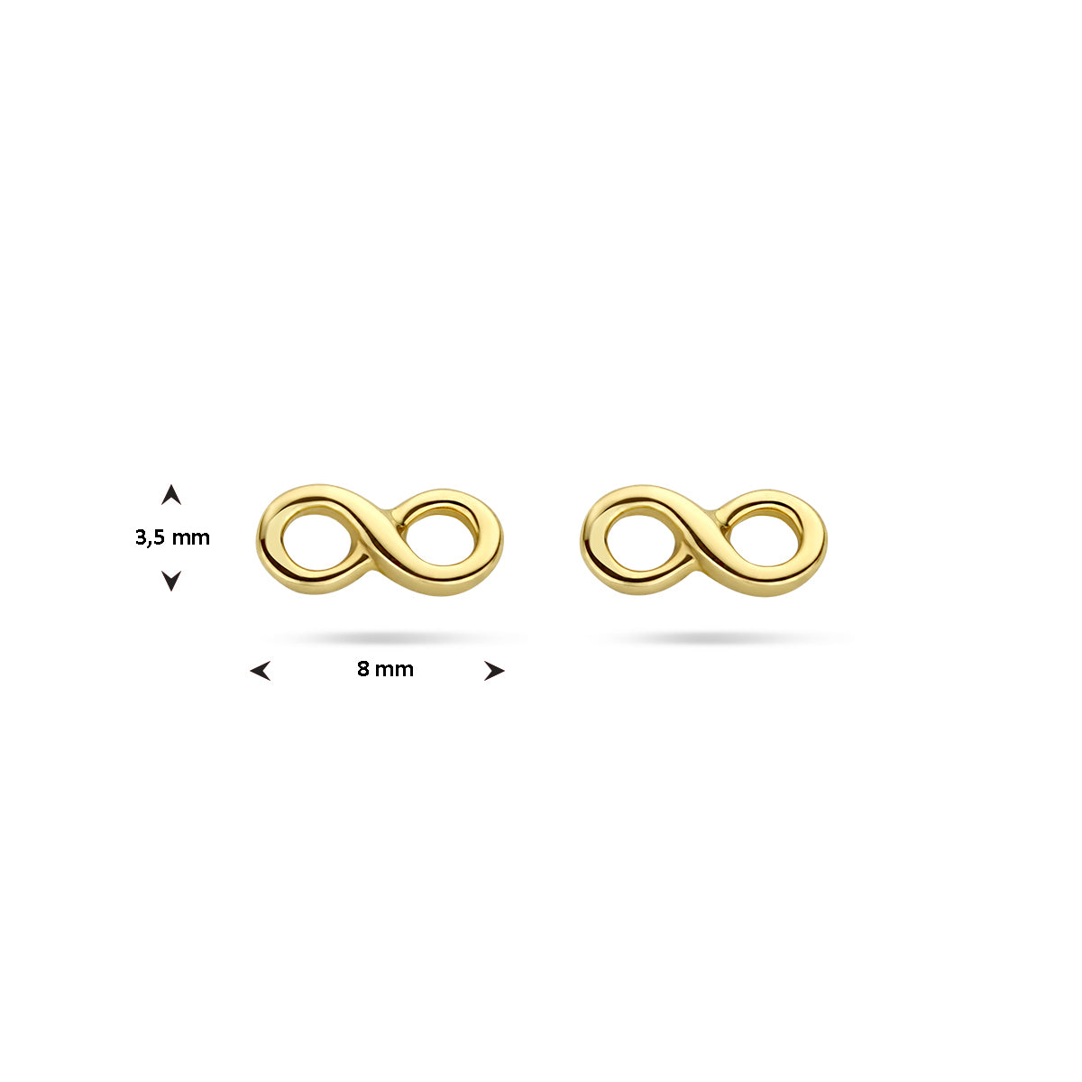 Oorknoppen infinity in goud