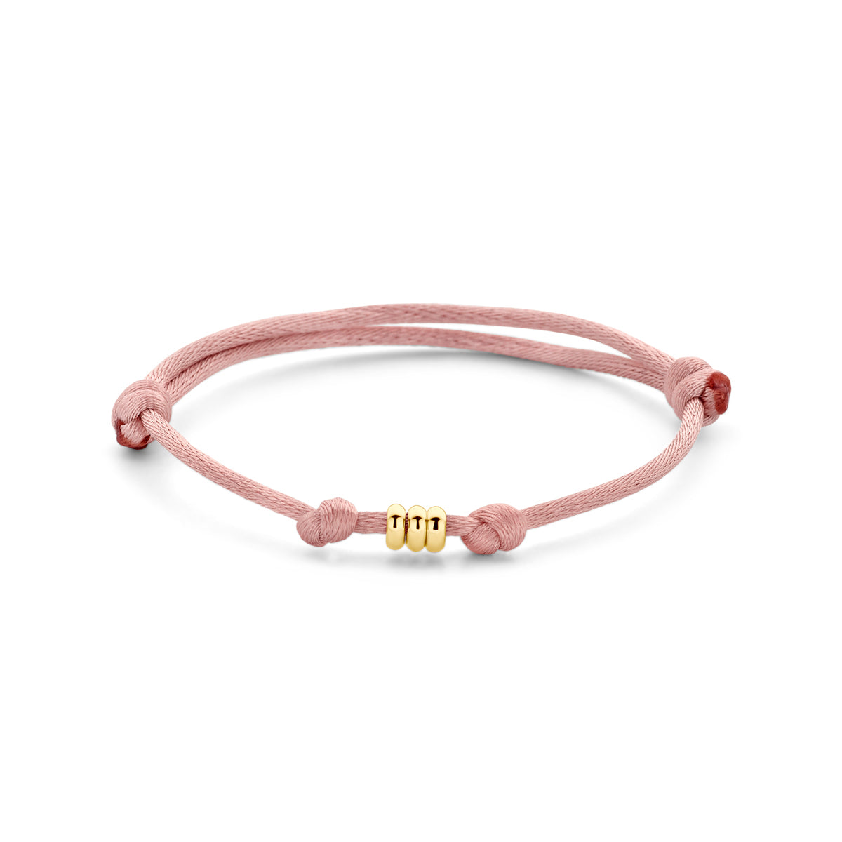 Armband satijn met rondjes in goud – 13/26 cm
