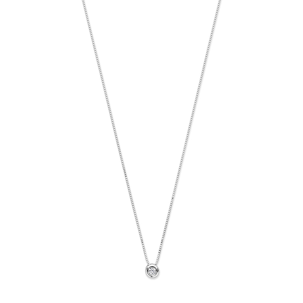 Ketting 0.05 ct diamant H SI in witgoud