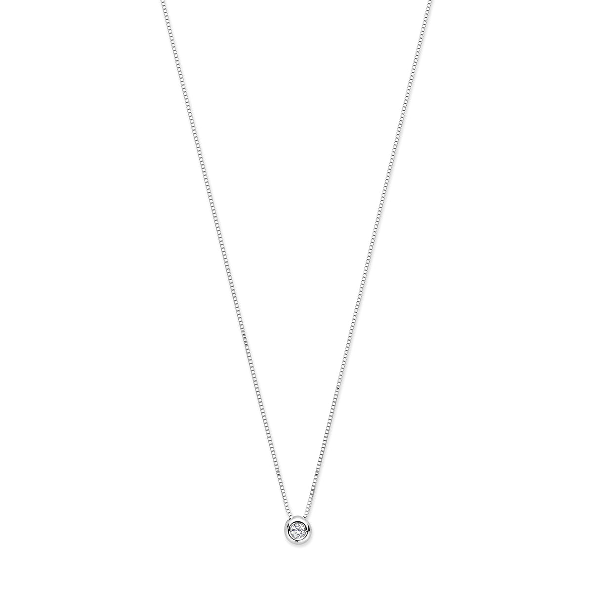 Ketting 0.05 ct diamant H SI in witgoud