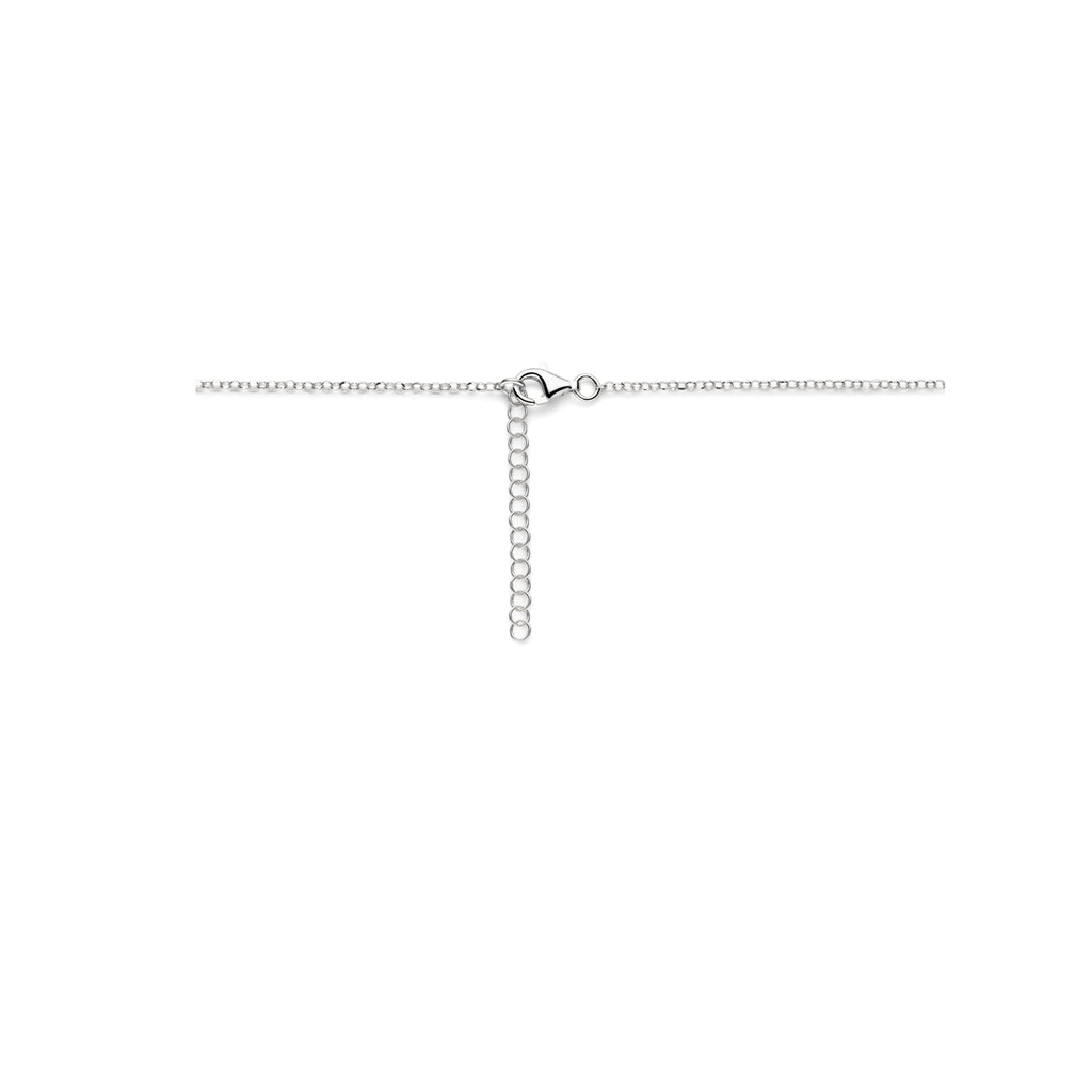 Ketting zilver met druppelvormige hanger – 42 + 5 cm