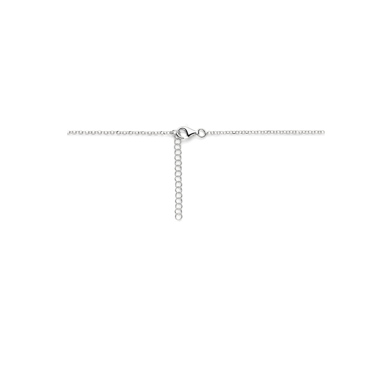 Ketting zilver met druppelvormige hanger – 42 + 5 cm