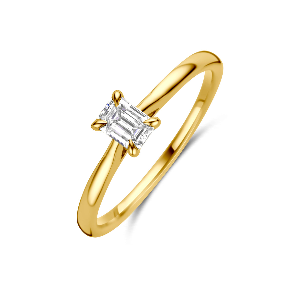 Ring 0.50 ct lab grown diamant H SI in goud