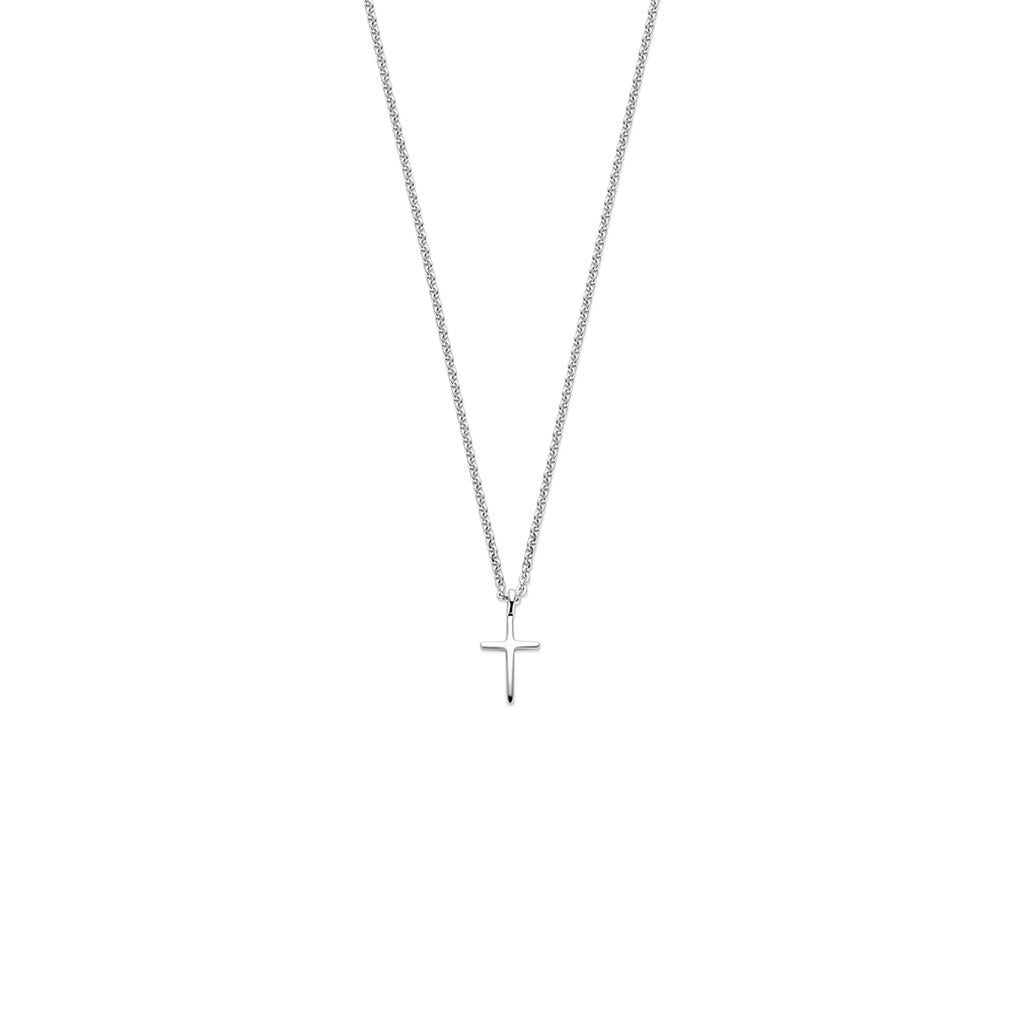Ketting zilver met kruis – 41-43-45 cm