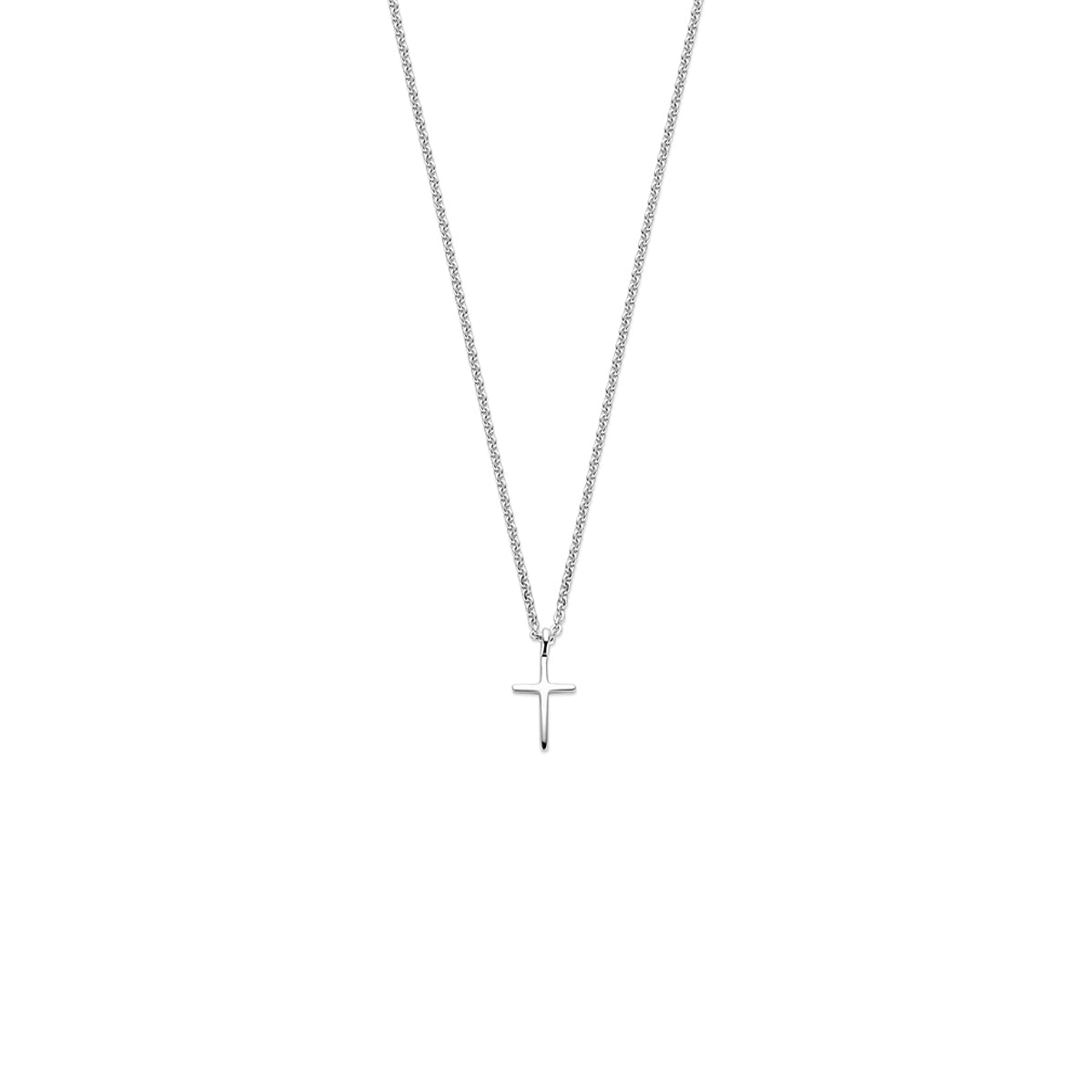 Ketting zilver met kruis – 41-43-45 cm