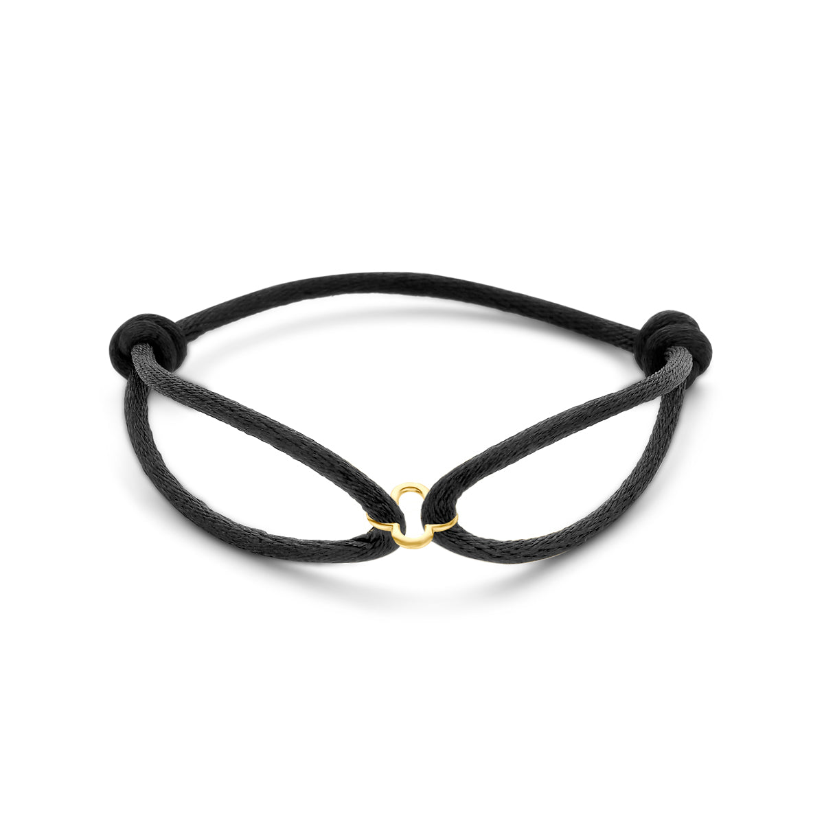Armband satijn met bloem in goud – 13/26 cm