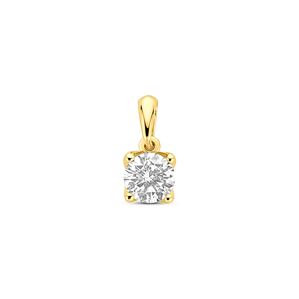Hanger 0.50 ct lab grown diamant H SI in goud – 10 mm