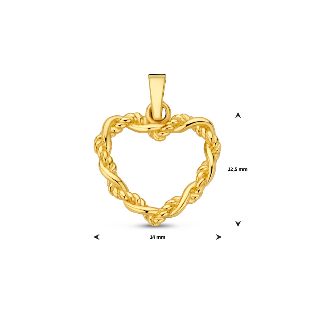 Hanger hart in goud – 18,5 mm