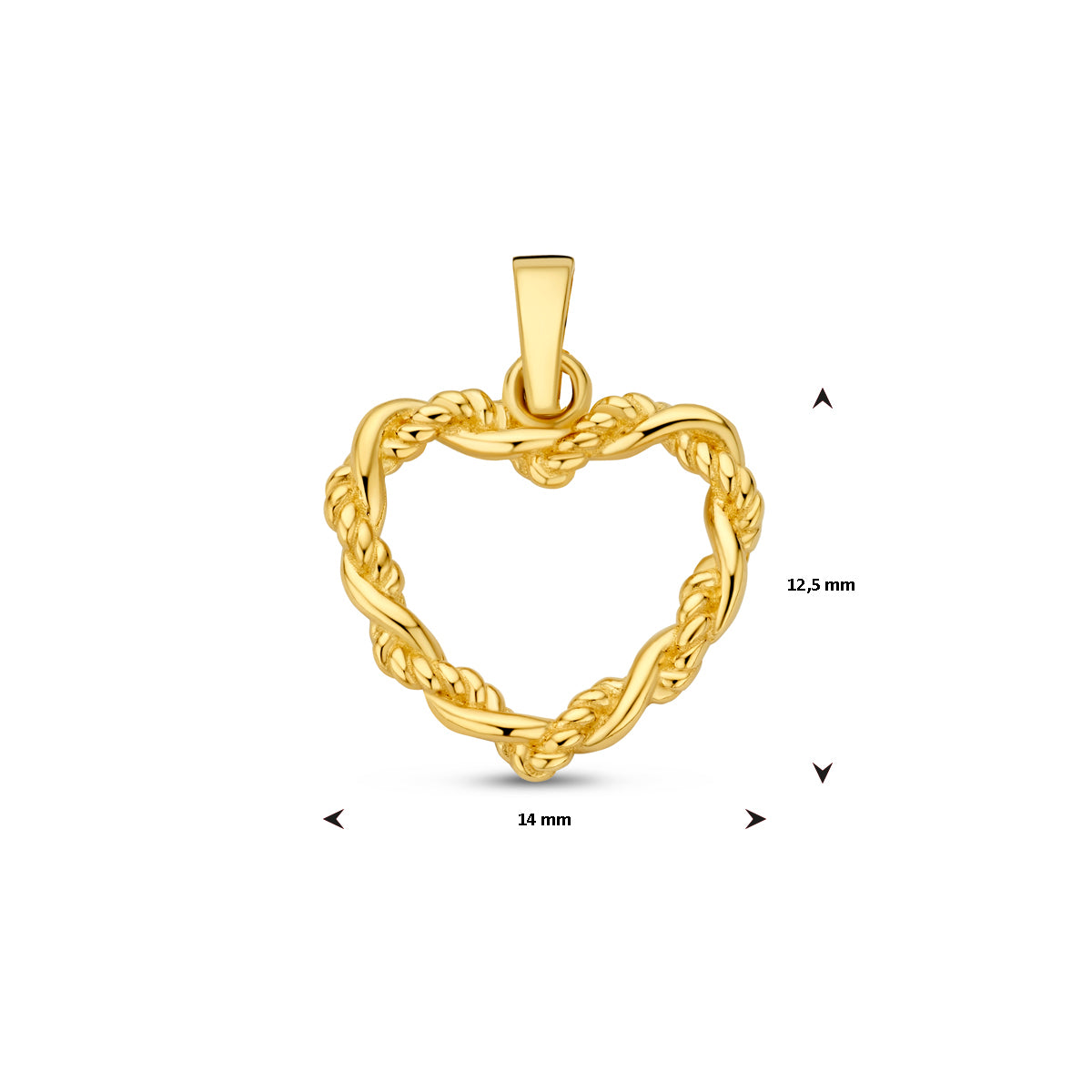 Hanger hart in goud – 18,5 mm