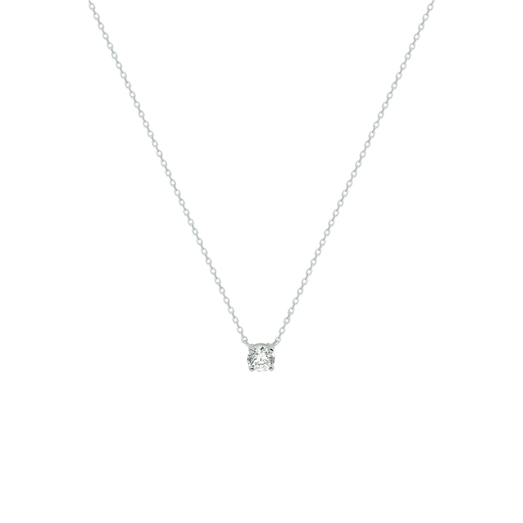 Ketting met zirkonia in witgoud
