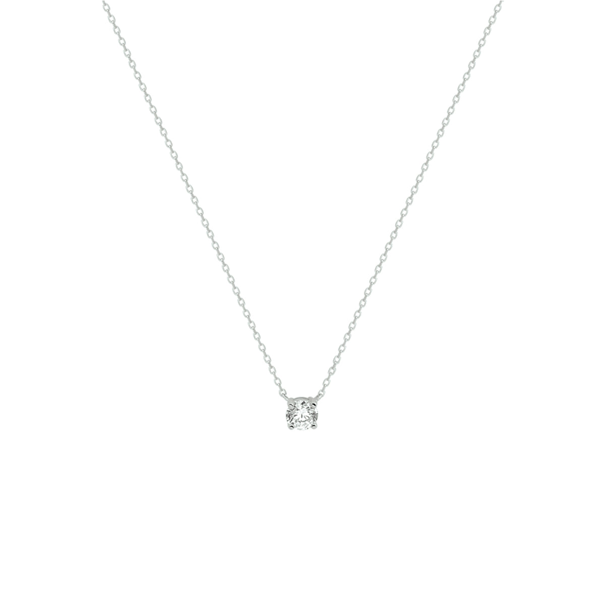Ketting met zirkonia in witgoud