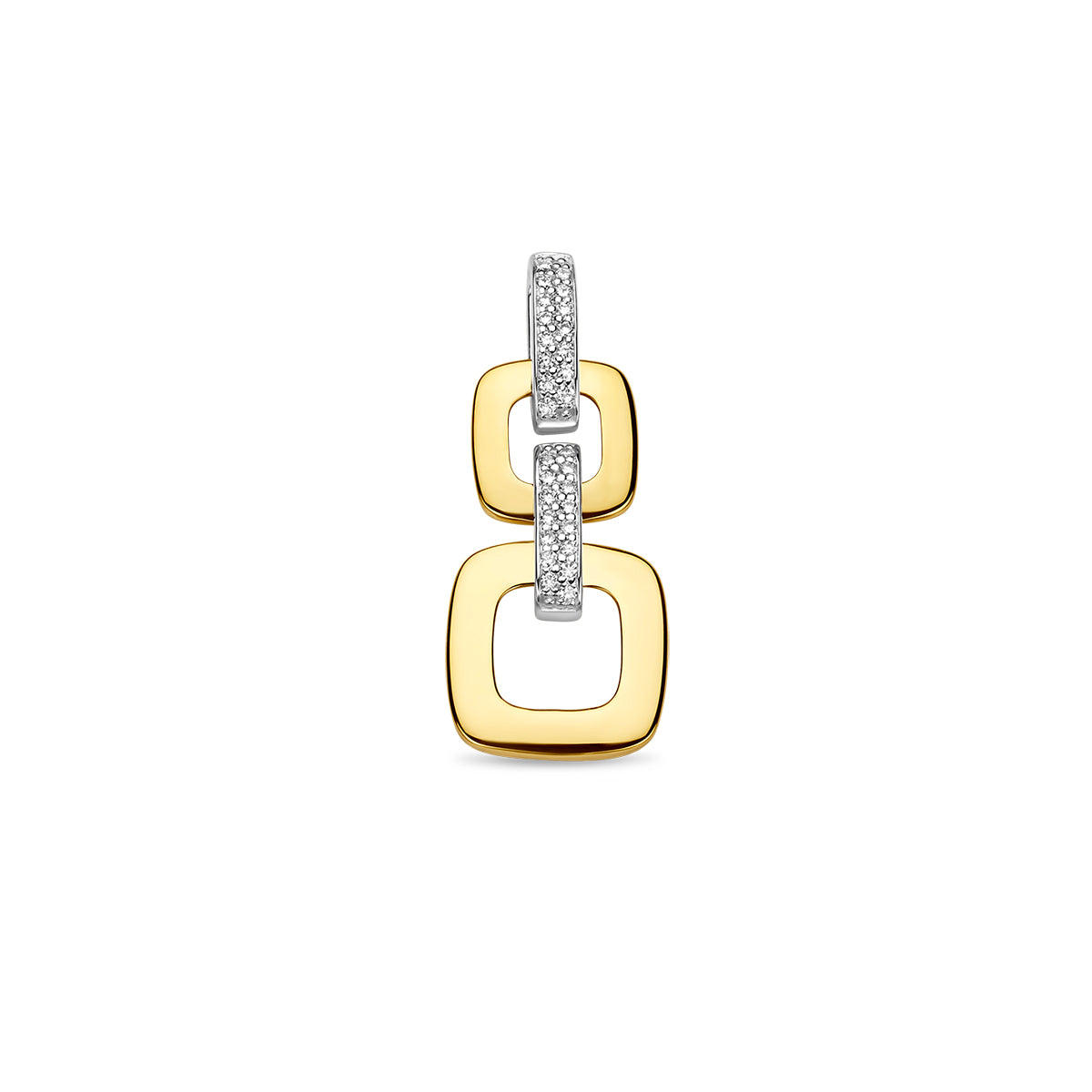 Hanger schakel met 0.13 ct diamant H SI in goud – 29 mm