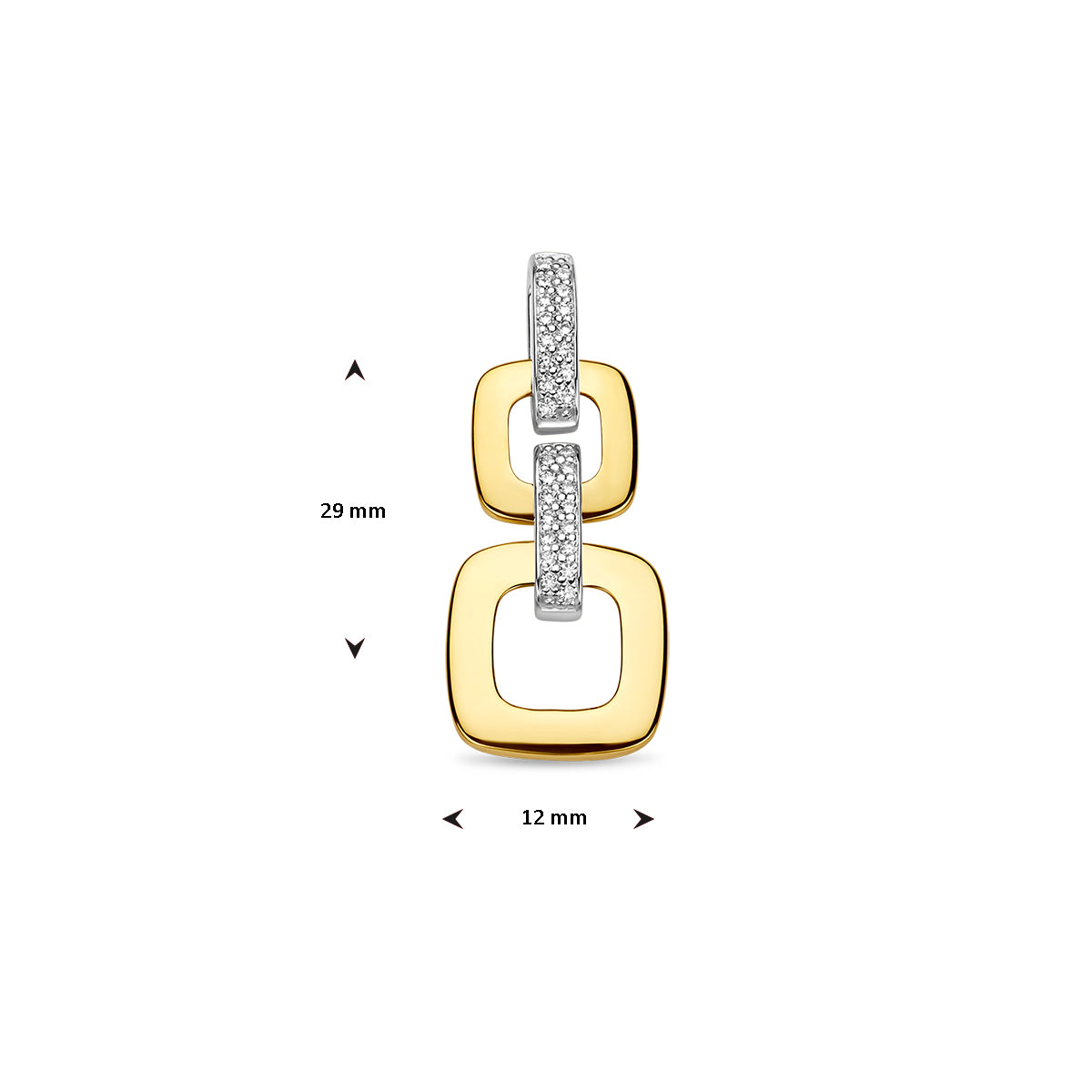 Hanger schakel met 0.13 ct diamant H SI in goud – 29 mm