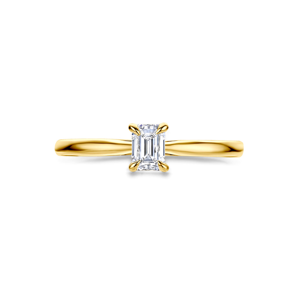 Ring 0.50 ct lab grown diamant H SI in goud