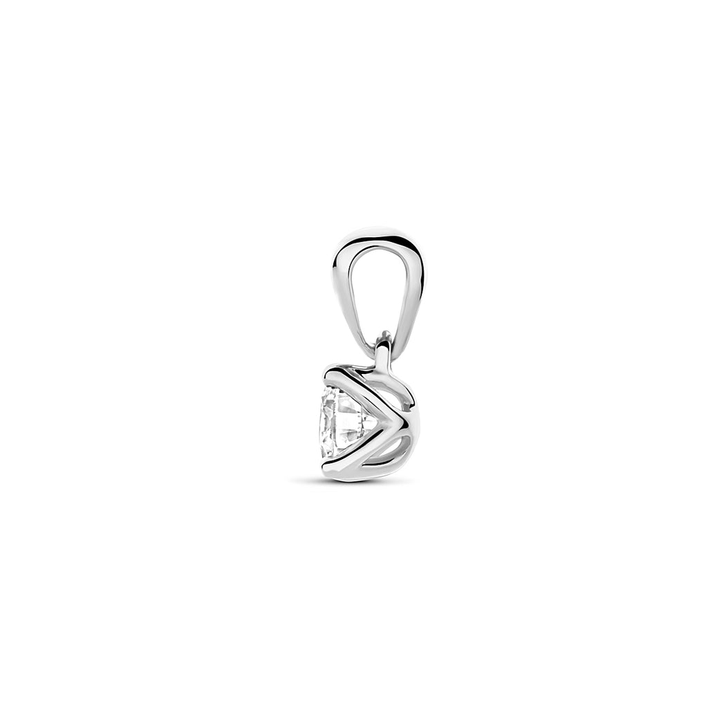 Hanger 0.25 ct lab grown diamant H SI in witgoud – 9,5 mm