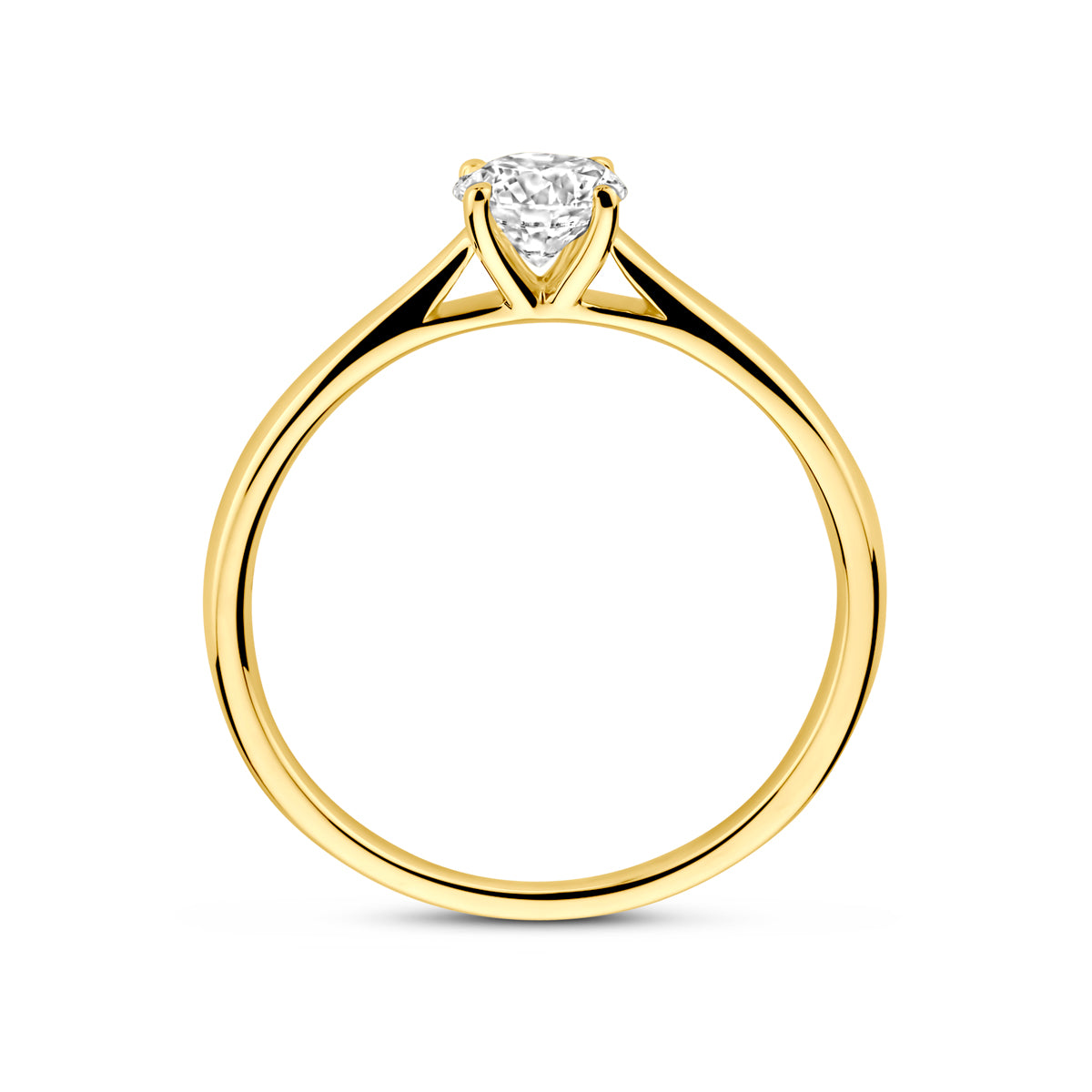 Ring Solitair 0.50 ct lab grown diamant H SI in goud