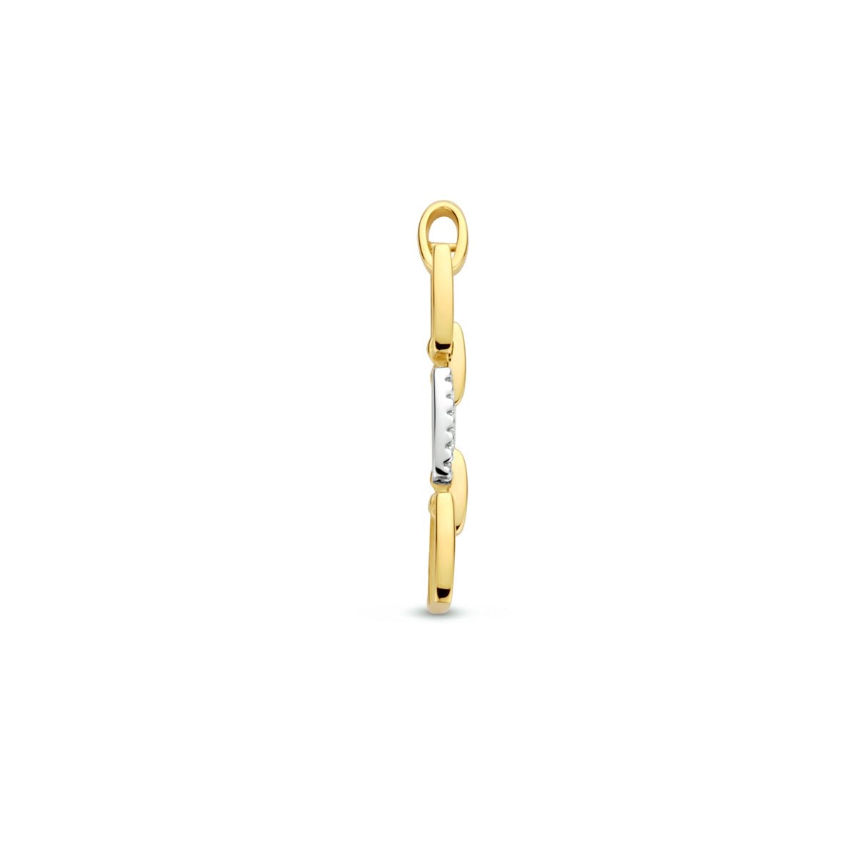 Hanger schakel met 0.05 ct diamant H SI in goud – 30 mm