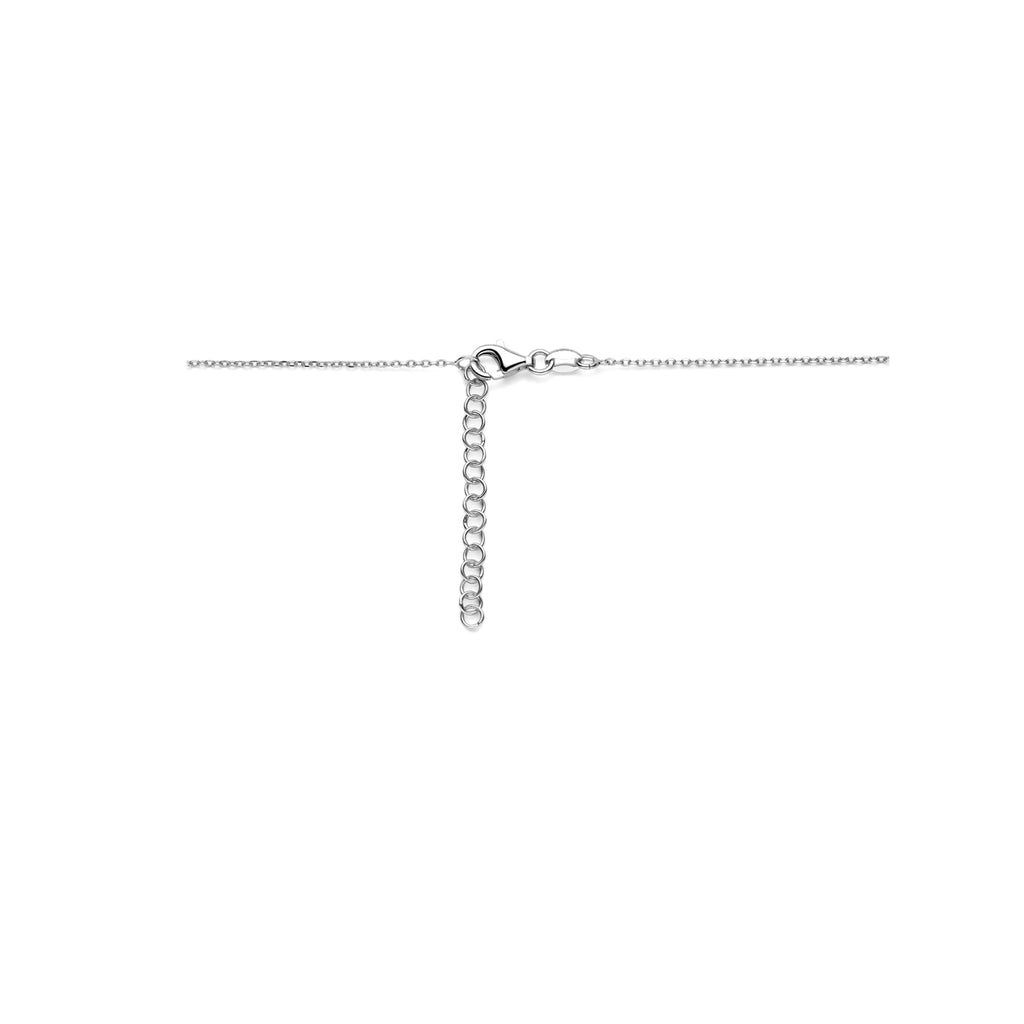 Ketting zilver met druppelvormige details – 40 + 4 cm