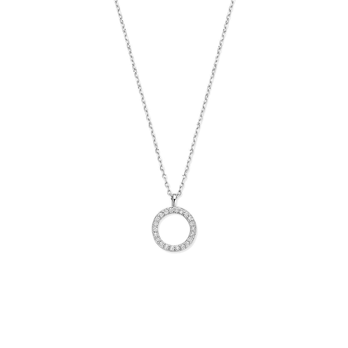 Ketting zilver met zirkonia – 41-43-45 cm