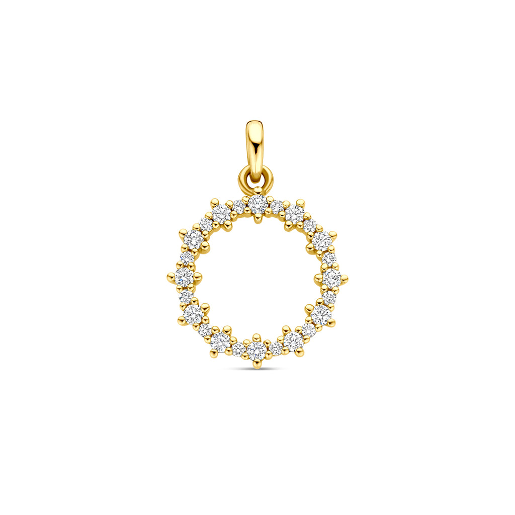 Hanger 0.25 ct diamant in goud – 18 mm rond