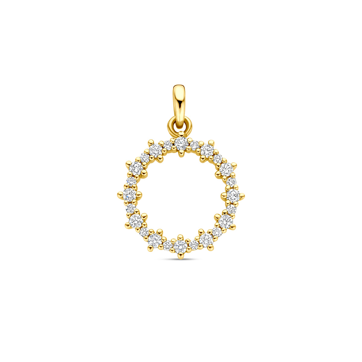 Hanger 0.25 ct diamant in goud – 18 mm rond