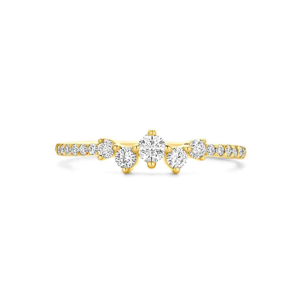 Ring 0.33 ct lab grown diamant H SI in goud