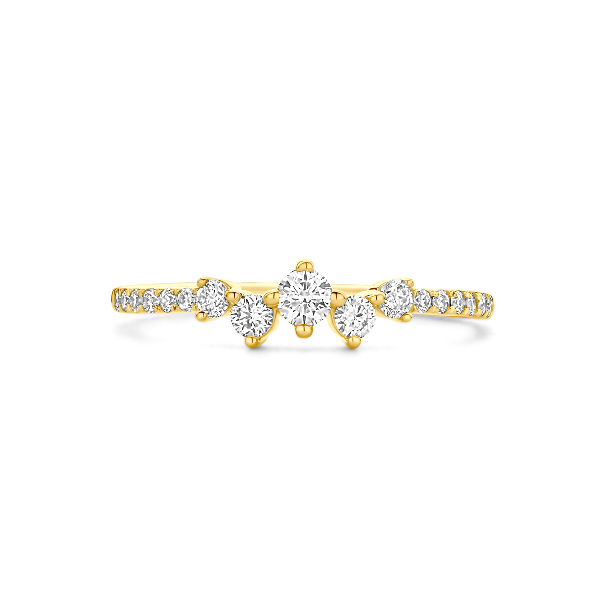 Ring 0.33 ct lab grown diamant H SI in goud
