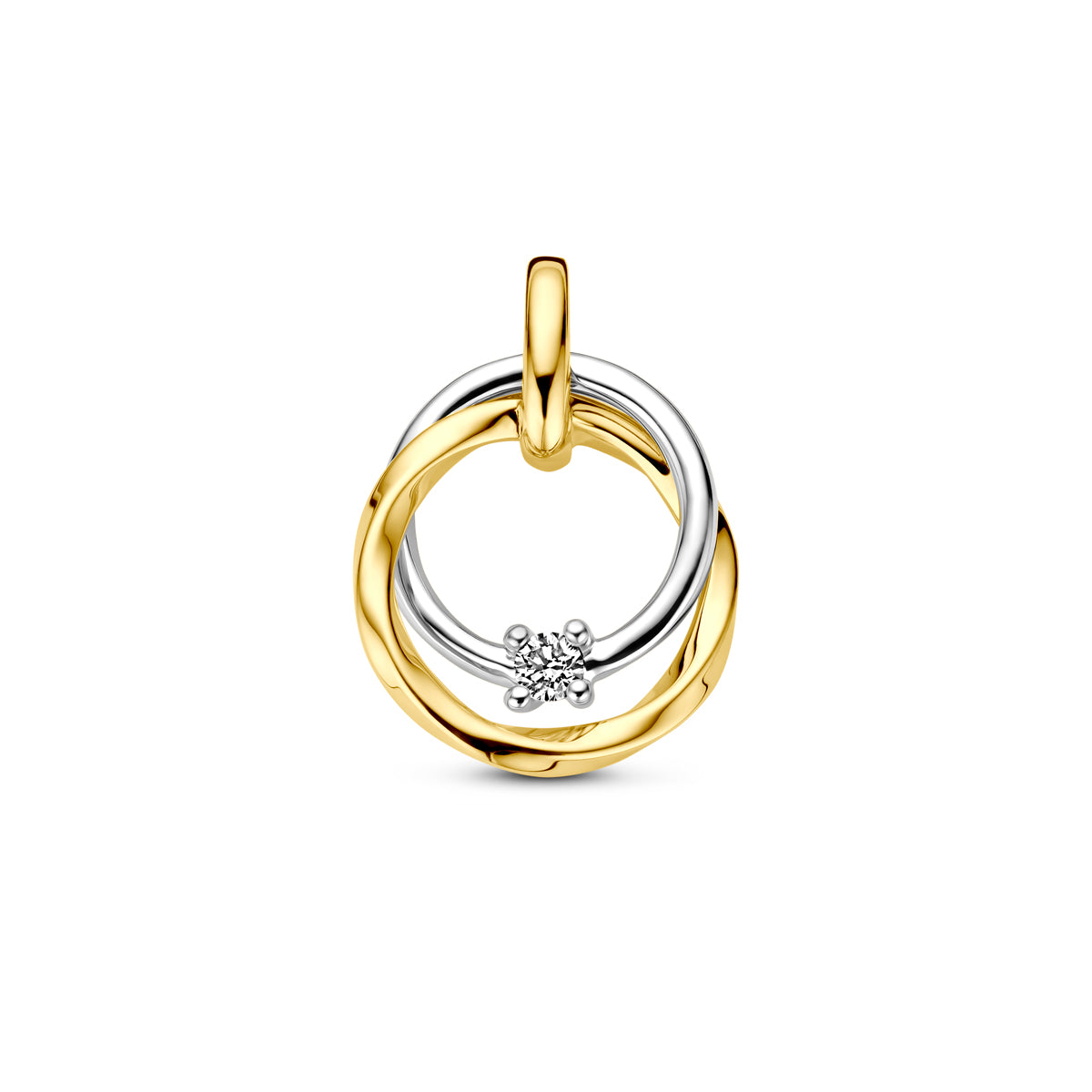 Hanger 0.03 ct diamant H in goud – 15 mm