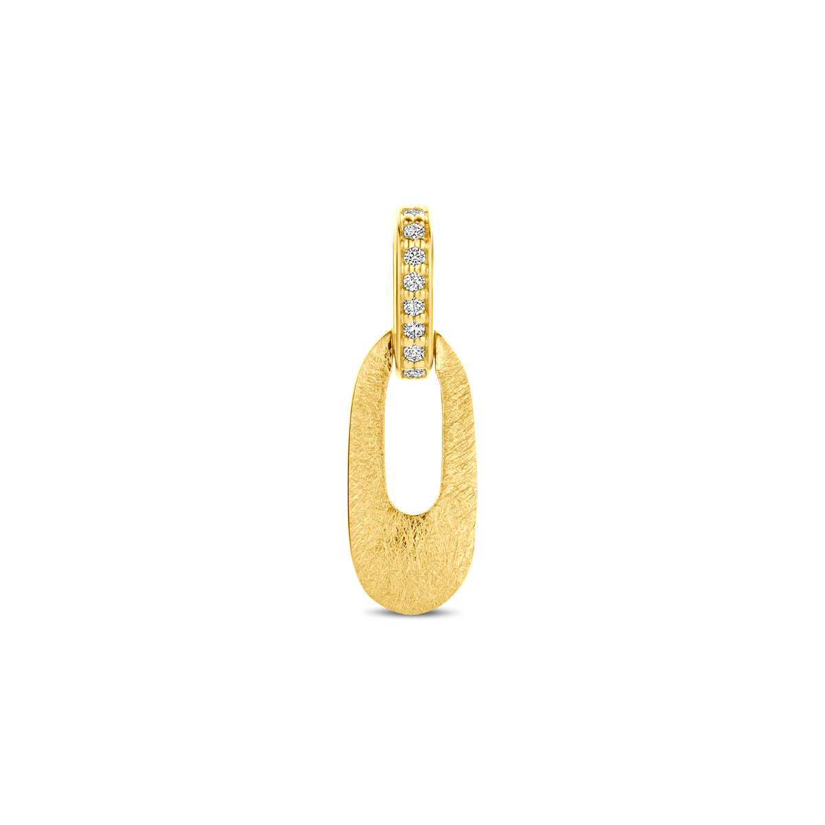 Hanger 0.03 ct diamant H SI poli/mat in goud – 20 mm
