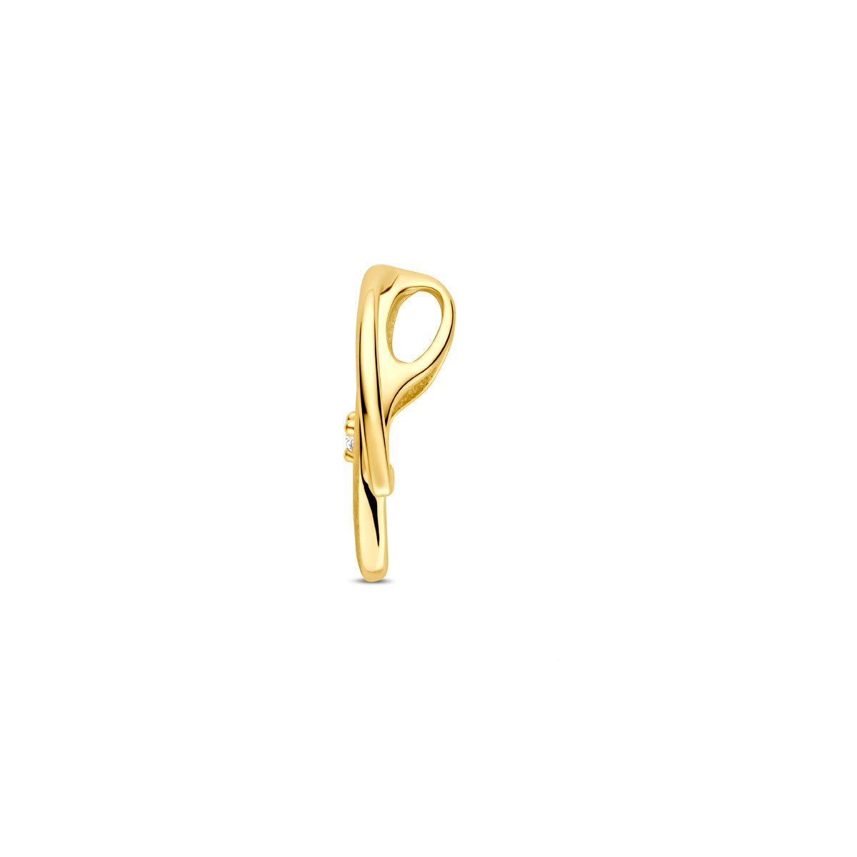 Hanger 0.02 ct diamant H SI poli/mat in goud – 15,5 mm