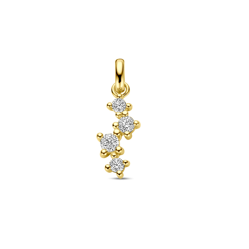 Hanger met zirkonia fantasie in goud – 16 mm
