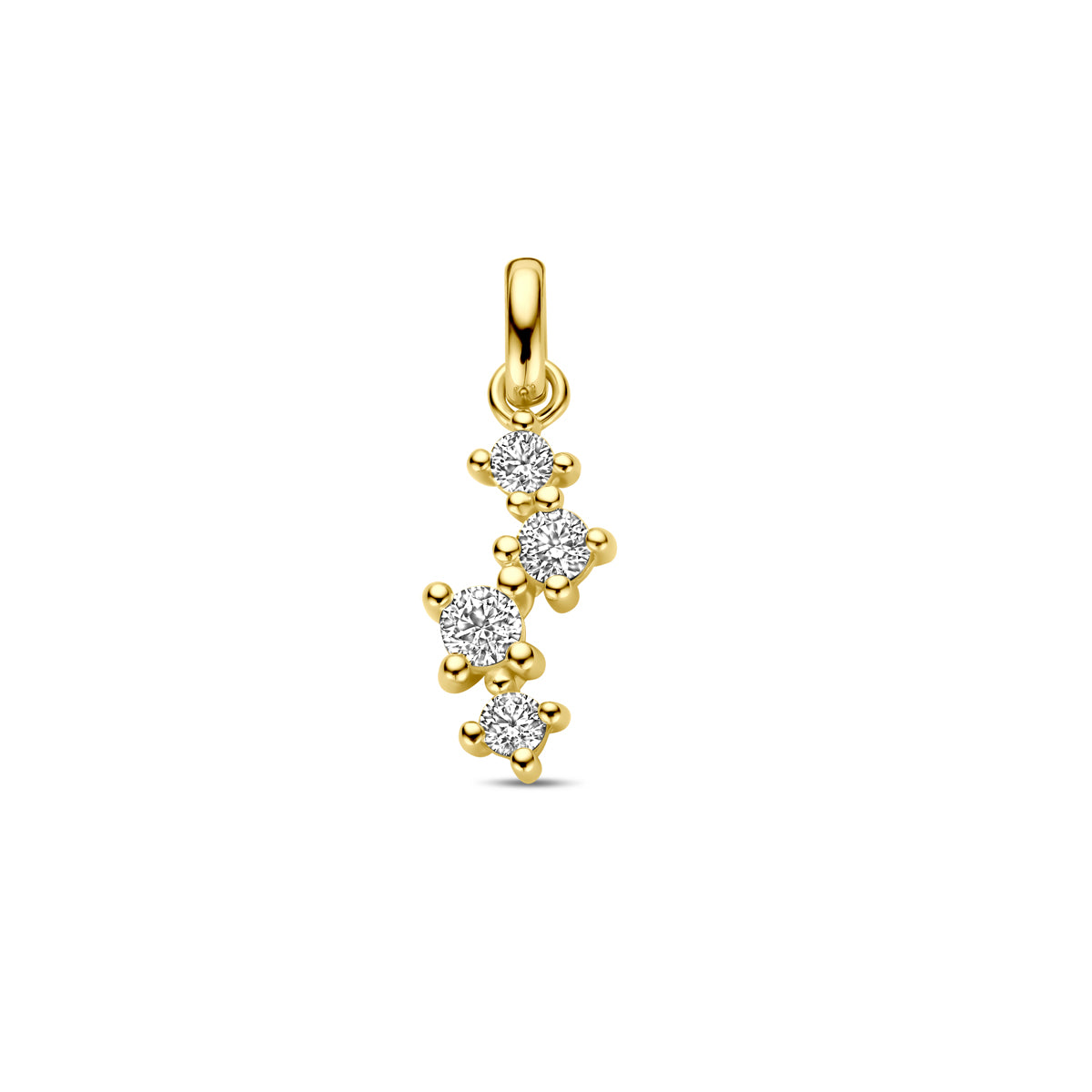 Hanger met zirkonia fantasie in goud – 16 mm