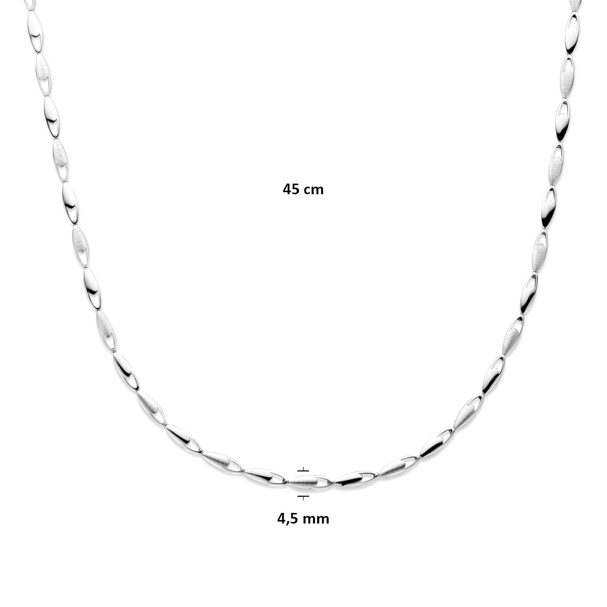 Ketting zilver – 4,5 mm – 45 cm