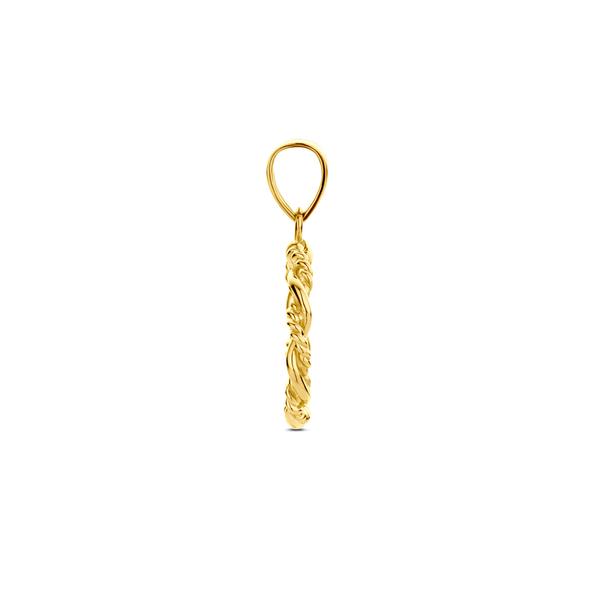 Hanger gedraaid rondje in goud – 21 mm