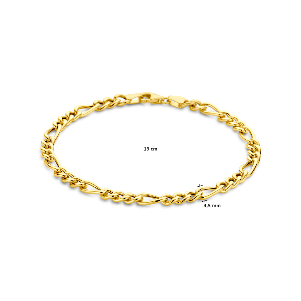 Armband figaro in goud – 4,5 mm / 19 cm