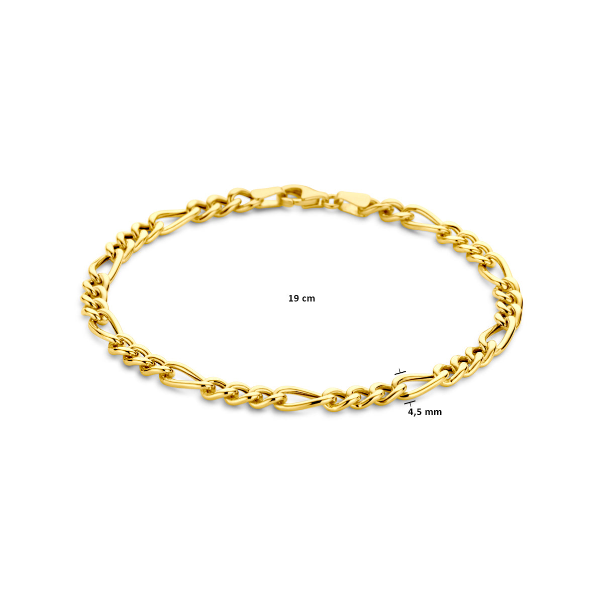 Armband figaro in goud – 4,5 mm / 19 cm
