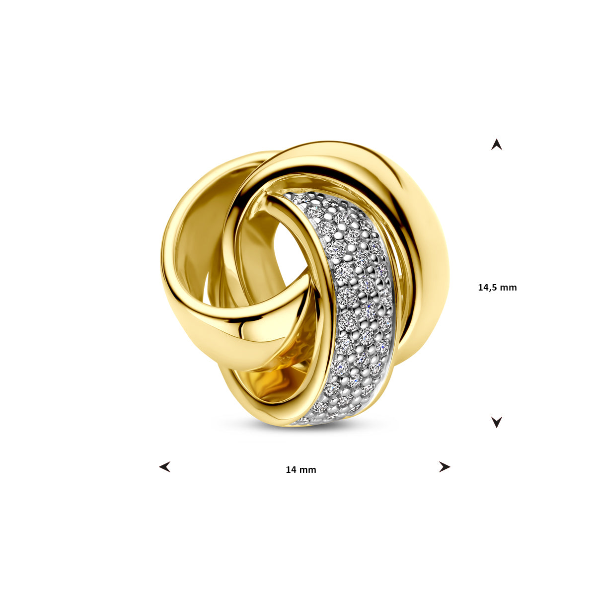 Hanger knoop met 0.14 ct diamant H SI in goud