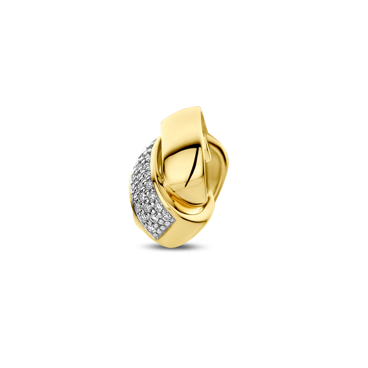 Hanger knoop met 0.14 ct diamant H SI in goud
