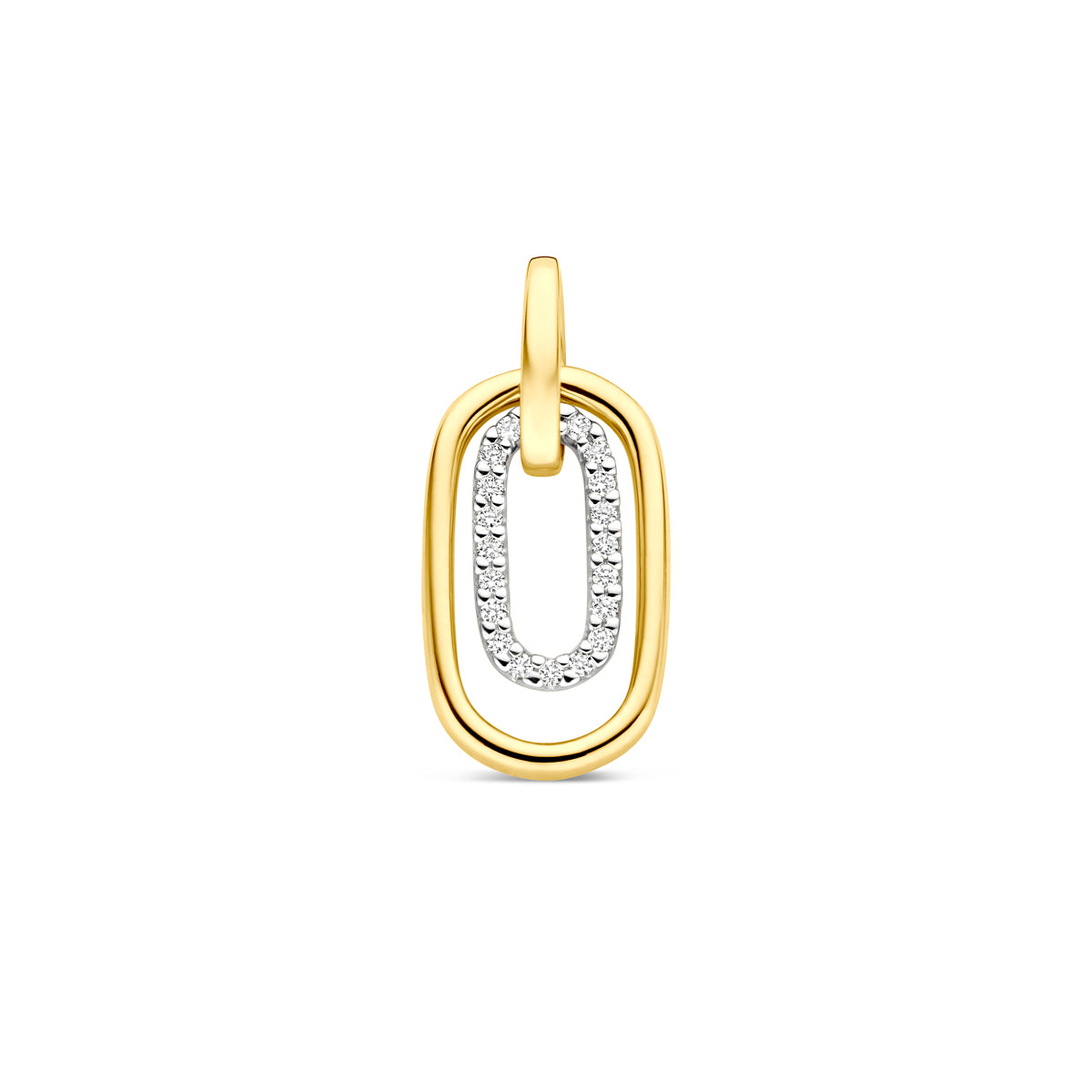 Hanger 0.08 ct diamant H SI in goud – 20 mm