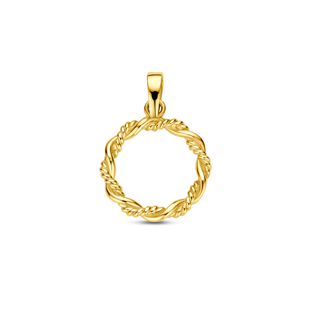 Hanger gedraaid rondje in goud – 21 mm