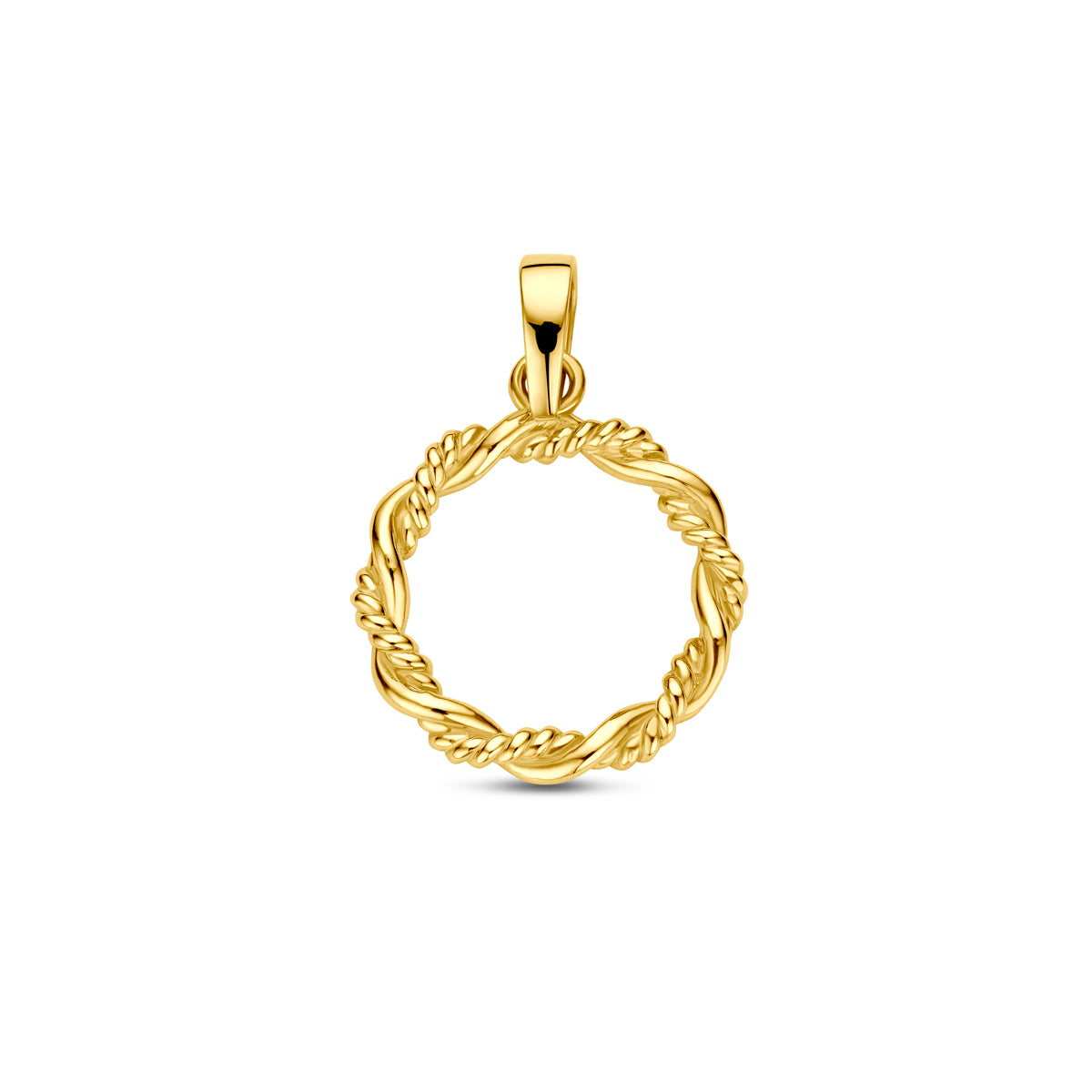 Hanger gedraaid rondje in goud – 21 mm