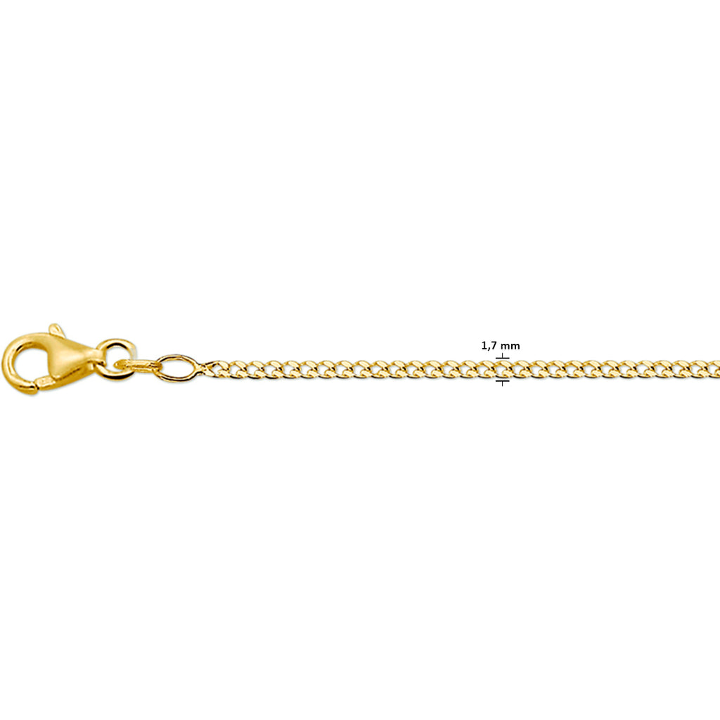 Ketting gourmette 4-zijdes geslepen in goud – 1,7 mm